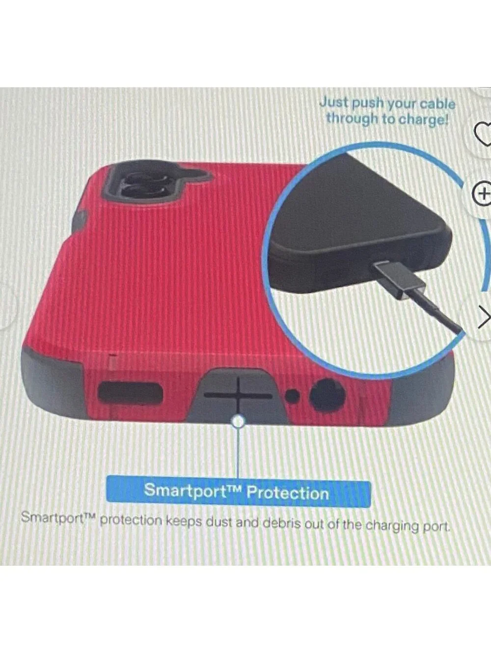 Onn Slim Rugged Case for Samsung Galaxy A14 5G Red/Gray